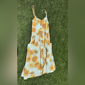 Zara Smocked Floral Dress / sunflowers medium